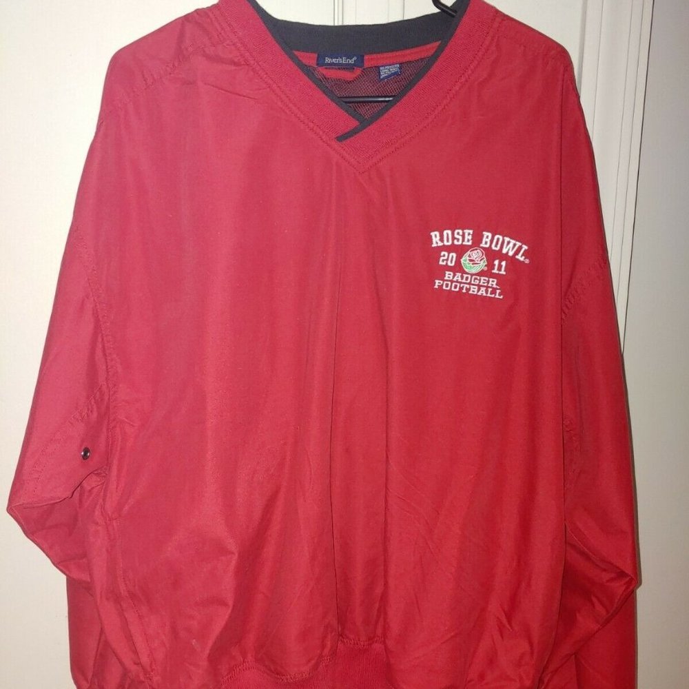 University Wisconsin Badgers 2011 Rose Bowl Rivers End Pullover Windbreaker L
